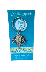 Maple Leaf Plant A Tree Canada Strong and Free Key Chain