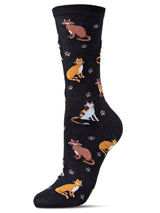 Memoi Cats & Friend Bamboo Crew Socks