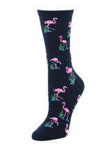 Memoi Feathered Frenzy Flamingo Bamboo Crew Novelty Socks