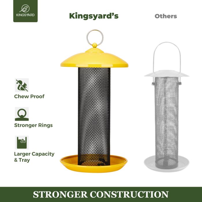 Metal Mesh Finch Feeder, Yellow