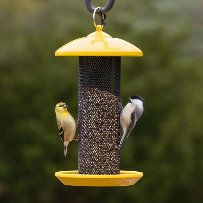 Metal Mesh Finch Feeder, Yellow