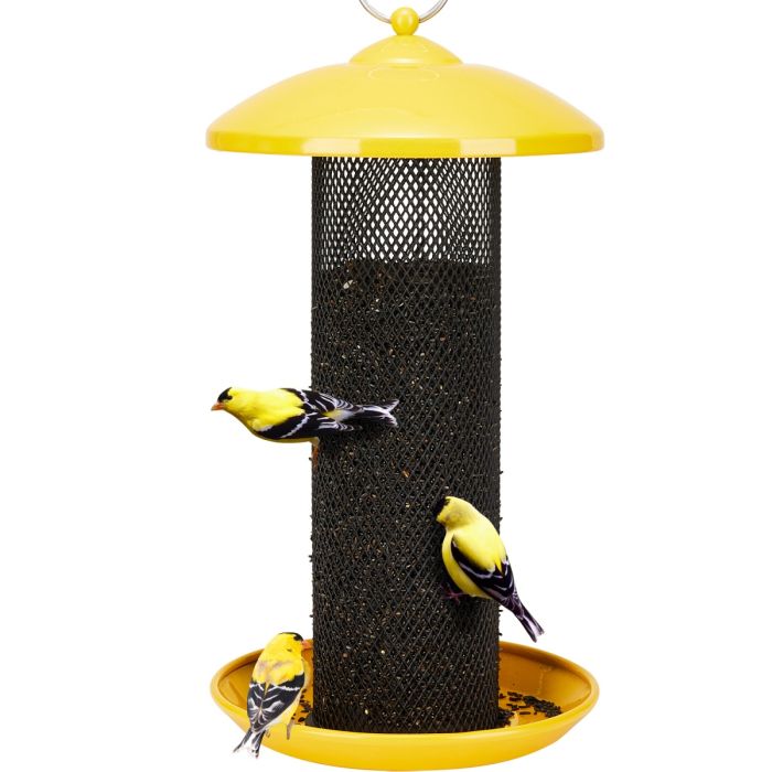 Metal Mesh Finch Feeder, Yellow