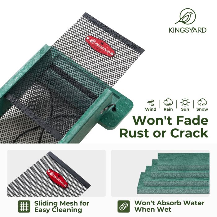 Metal Mesh Nyjer/Thistle Bird Feeder, Green