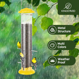 Metal Thistle Tube Bird Feeder, Yellow