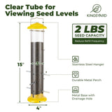 Metal Thistle Tube Bird Feeder, Yellow