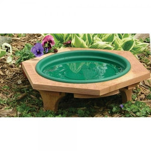 Mini 14-Inch Garden Bird Bath, Green