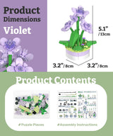Mini Bricks Violet Potted Plant