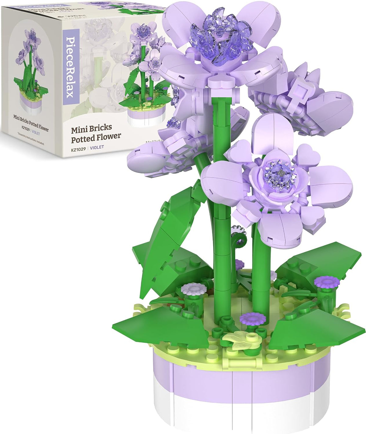 Mini Bricks Violet Potted Plant