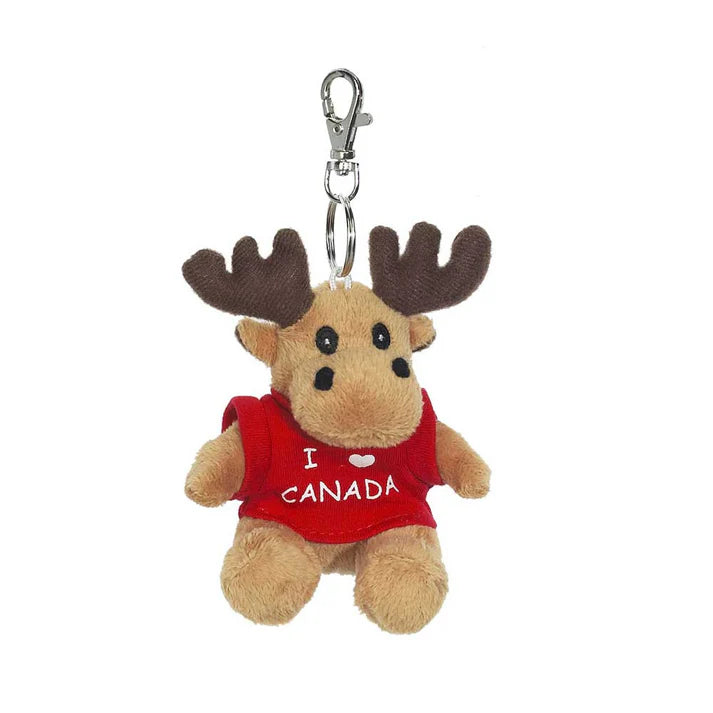 Moose With T-Shirt Keychain, 3-Inch