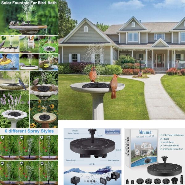 Mrunmh Outdoor Solar Fountain Pump