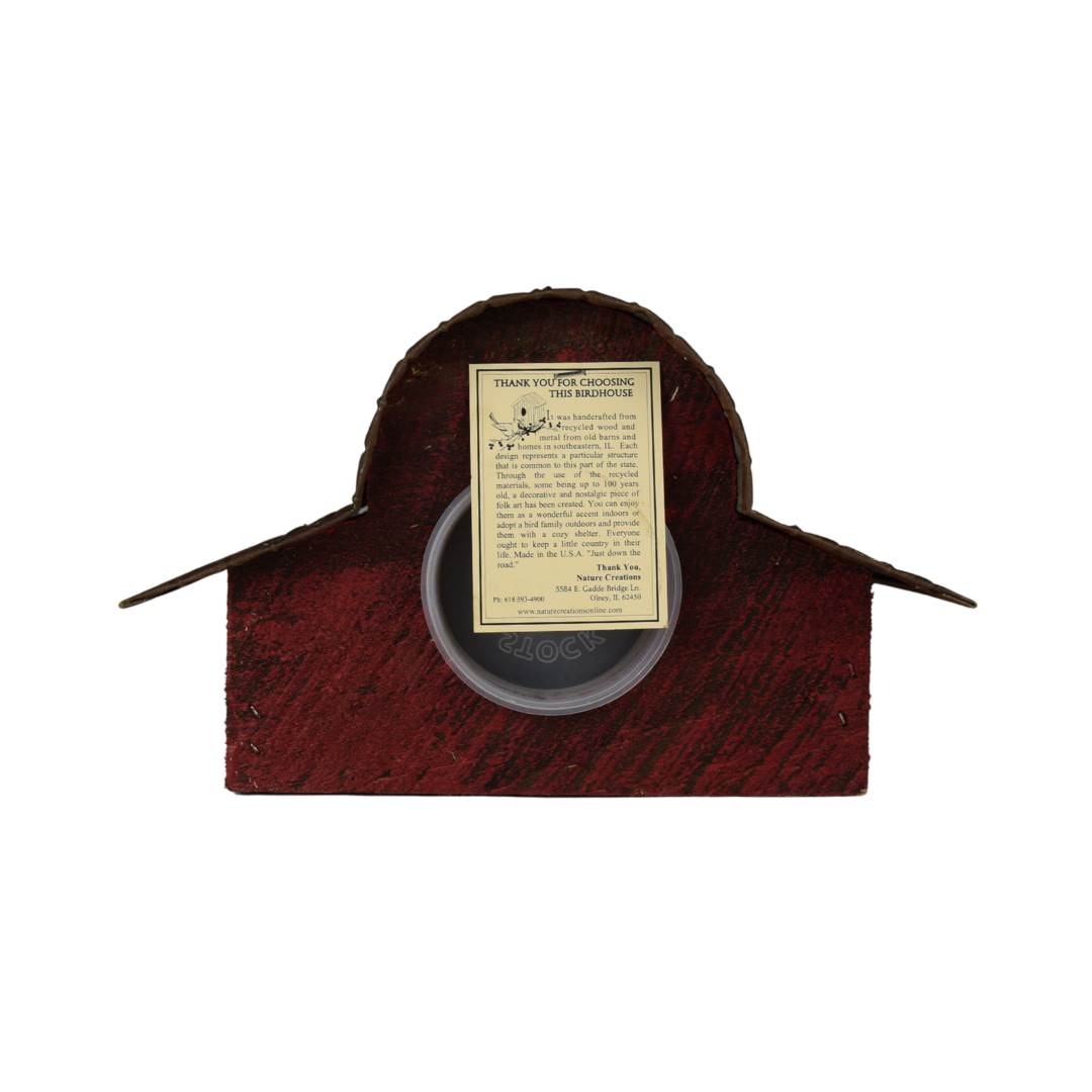 Natural Wood Handmade Birdhouse, #23 Red