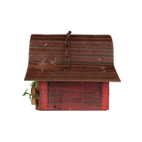 Natural Wood Handmade Birdhouse, #23 Red