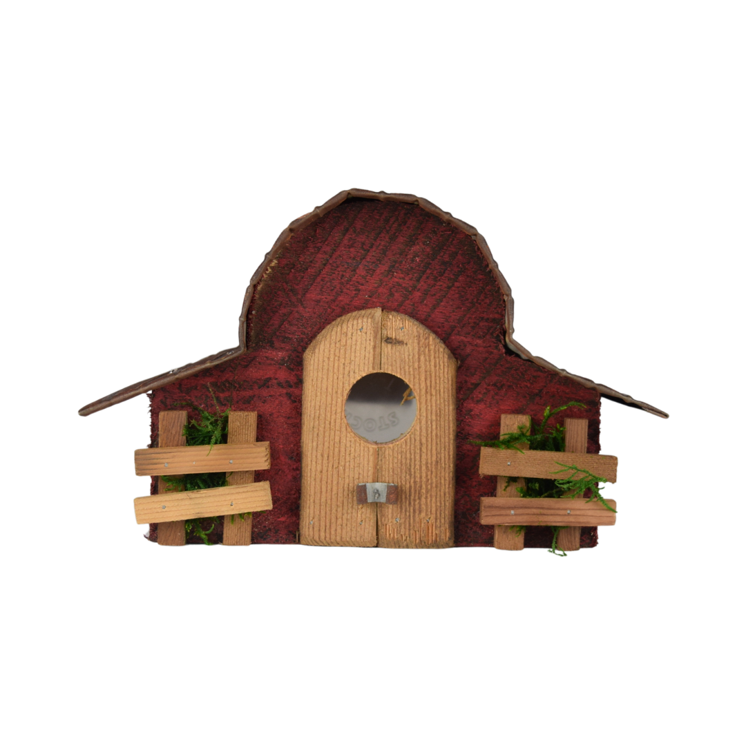 Natural Wood Handmade Birdhouse, #23 Red