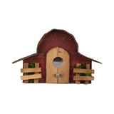 Natural Wood Handmade Birdhouse, #23 Red
