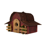 Natural Wood Handmade Birdhouse, #23 Red