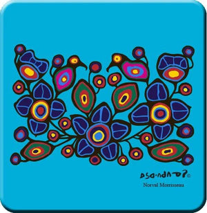 Norval Morrisseau Flowers and Birds Hard Coaster