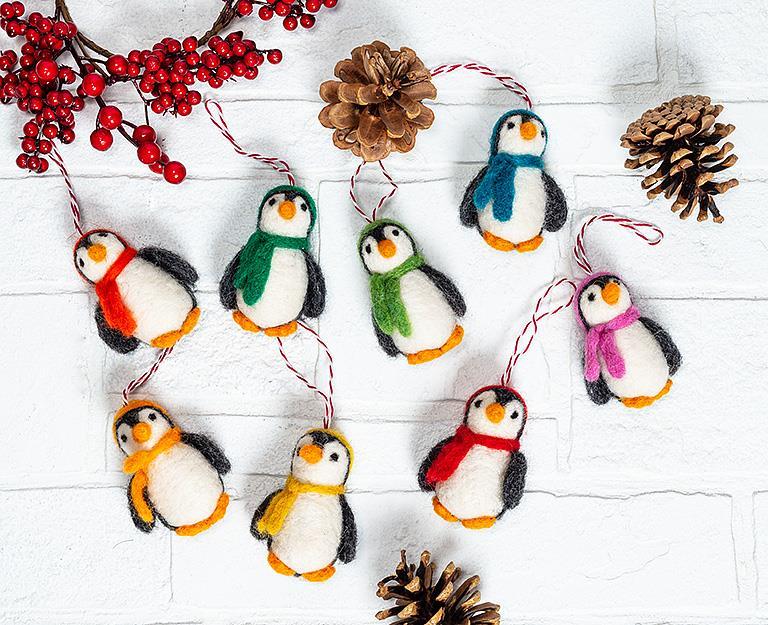 Penguin with Hat Ornament, Assorted, 1pc