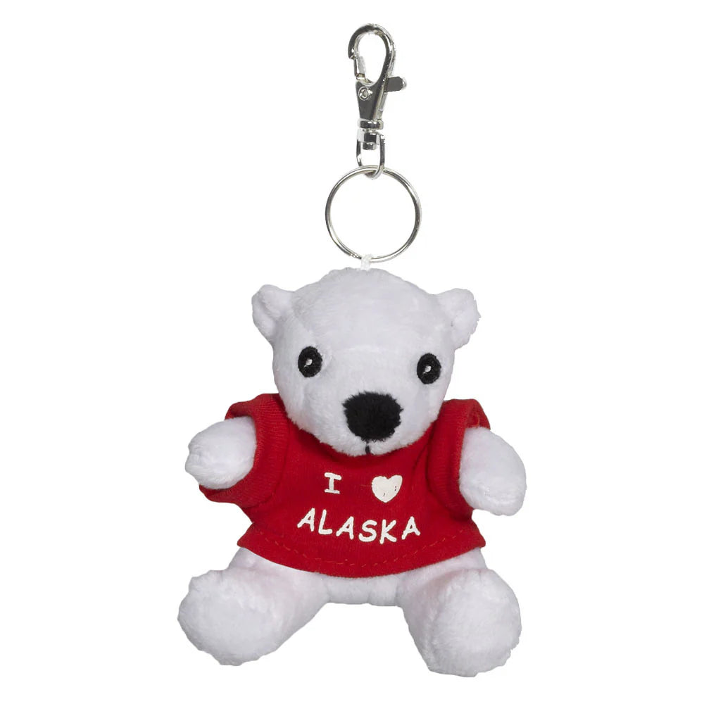 Polar Bear With T-Shirt Keychain, 3-Inch
