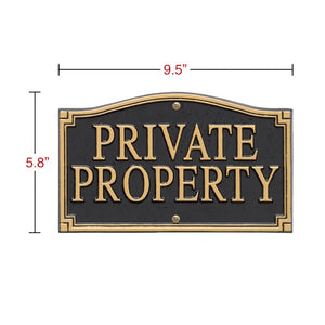 Private Property Statement Plaque, Black/Gold