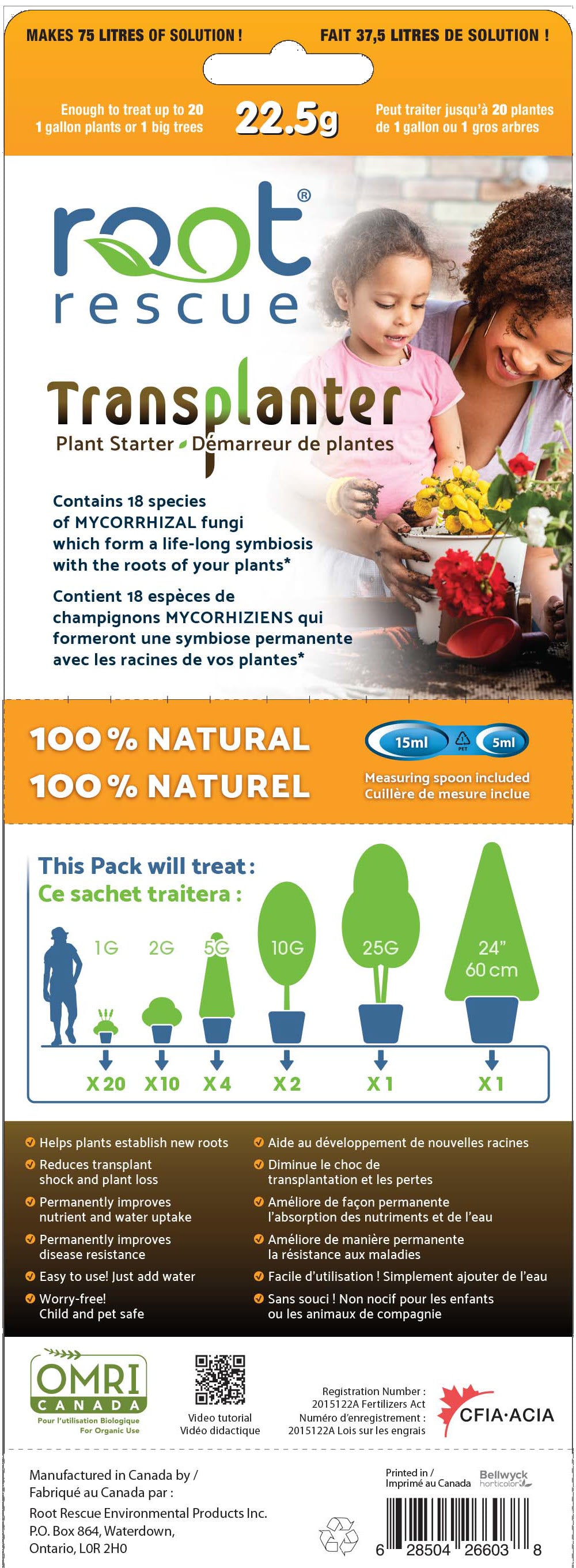 Root Rescue Transplanter, 22.5g (Made in Canada)