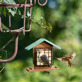 Recycled Plastic Double Suet Bird Feeder With Green Roof