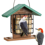 Recycled Plastic Double Suet Bird Feeder With Green Roof
