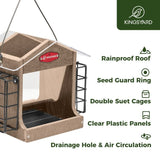 Recycled Plastic Double Suet Hopper Feeder, Brown