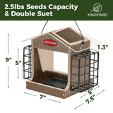 Recycled Plastic Double Suet Hopper Feeder, Brown
