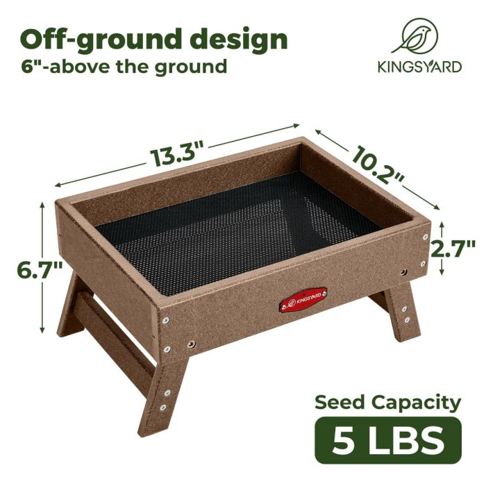 Recycled Plastic Ground Feeder, Brown