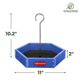 Recycled Plastic Hexigon Platform Bird Feeder, Blue