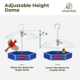 Recycled Plastic Platform Bird Feeder with Adjustable Dome, Blue