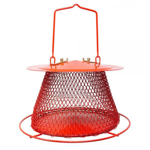 Red Collapsible Mesh Feeder, Holds 1lb of Seed