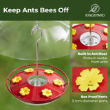 Red Hummingbird Tray Feeder with Clear Weatherproof Dome & Ant Moat