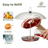 Red Hummingbird Tray Feeder with Clear Weatherproof Dome & Ant Moat
