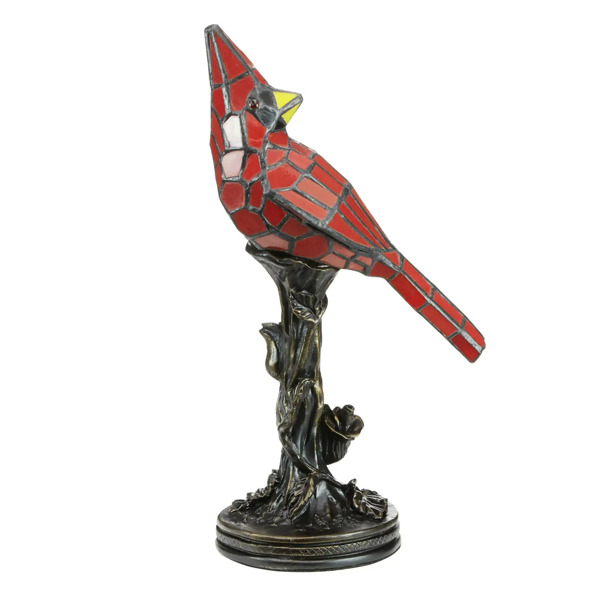Skylar Red Cardinal Stained Glass Bird Accent Lamp, 13.5-Inch Height (Store Pickup Only)