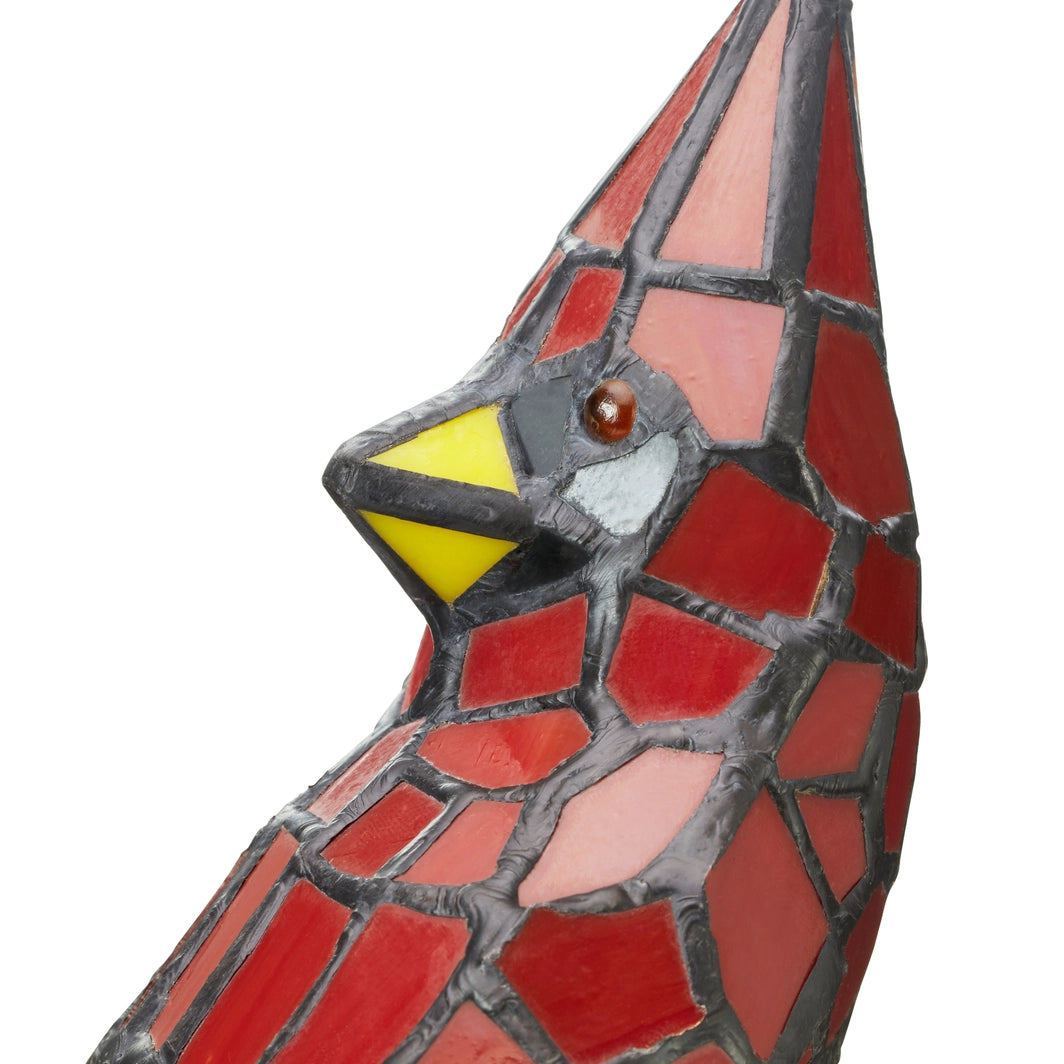 Skylar Red Cardinal Stained Glass Bird Accent Lamp, 13.5-Inch Height (Store Pickup Only)
