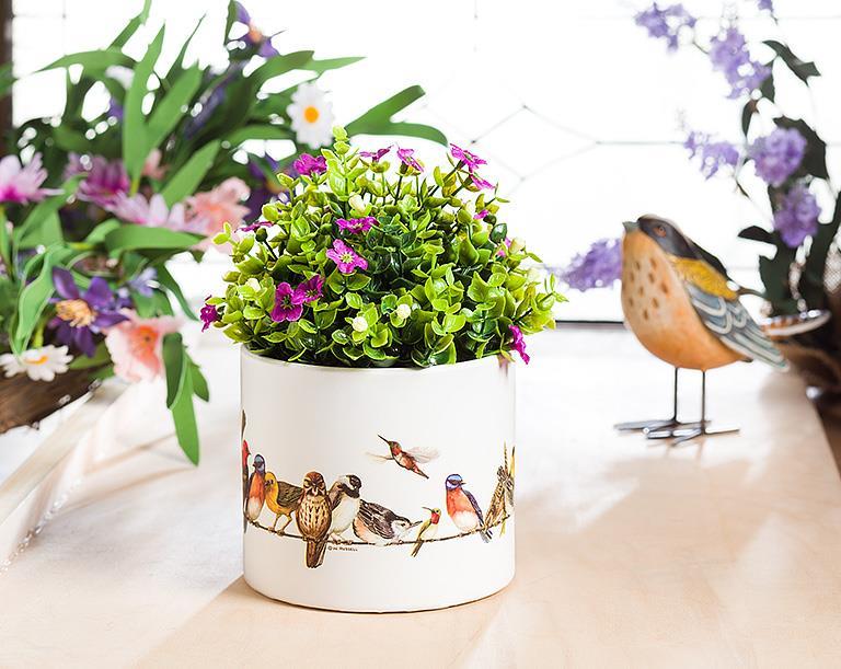 Small Birds on Wire Planter