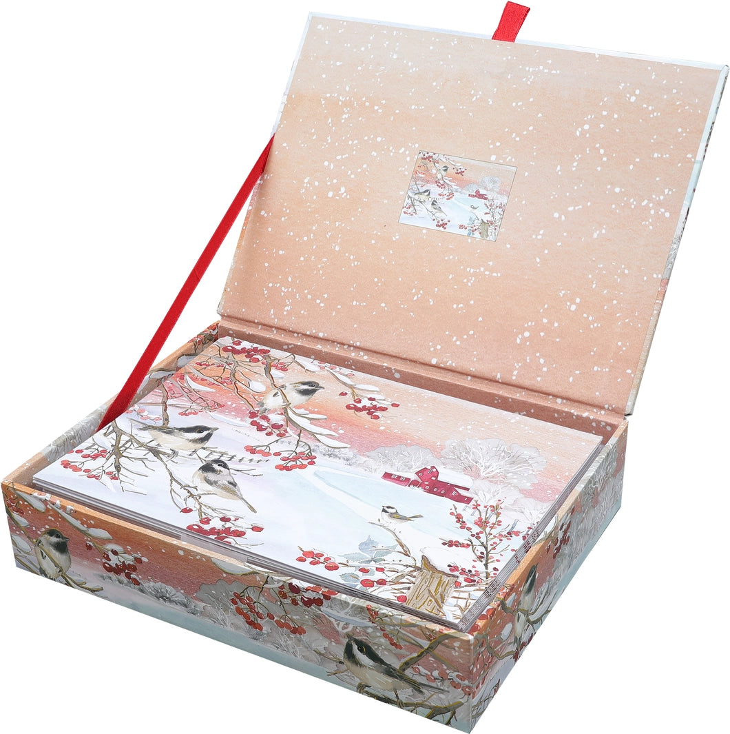 Snowy Songbirds Deluxe Boxed Holiday Cards