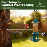 Squirrel Proof Weight Sensing Hanging Tube Bird Feeder, Green