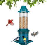 Squirrel Proof Weight Sensing Hanging Tube Bird Feeder, Green