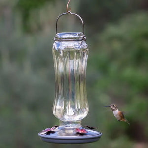 Starglow Vintage Glass Hummingbird Feeder