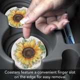 Sunflower Fields Stone Car Coaster