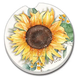 Sunflower Fields Stone Car Coaster