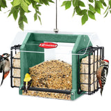 Weatherproof Double Suet Hopper Bird Feeder, Green