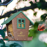 Weatherproof Large Capacity Hopper Bird Feeder, Green