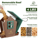 Weatherproof Large Capacity Hopper Bird Feeder, Green
