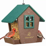 Weatherproof Large Capacity Hopper Bird Feeder, Green
