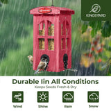 Weatherproof Telephone Booth Style Tube Bird Feeder, Red