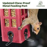 Weatherproof Telephone Booth Style Tube Bird Feeder, Red