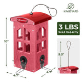 Weatherproof Telephone Booth Style Tube Bird Feeder, Red